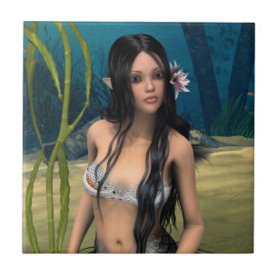 Cute Mermaid Ceramic Tile