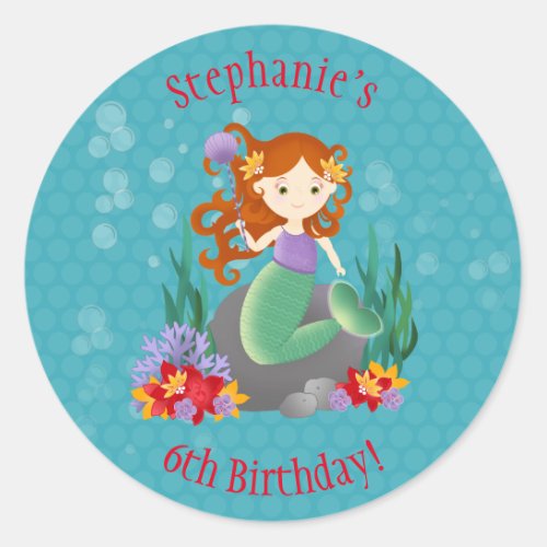 Cute Mermaid Classic Round Sticker