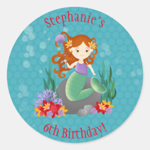 Cute Mermaid Classic Round Sticker