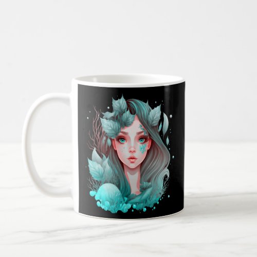 Cute mermaid fairy seaweed plants water sea fantas coffee mug