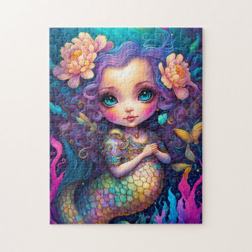 Cute Mermaid Fantasy Art Jigsaw Puzzle
