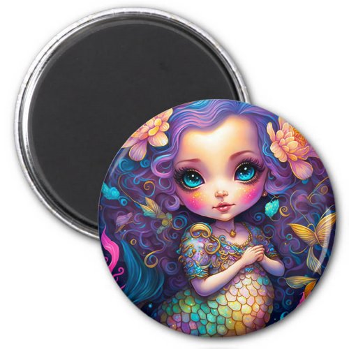 Cute Mermaid Fantasy Art Magnet