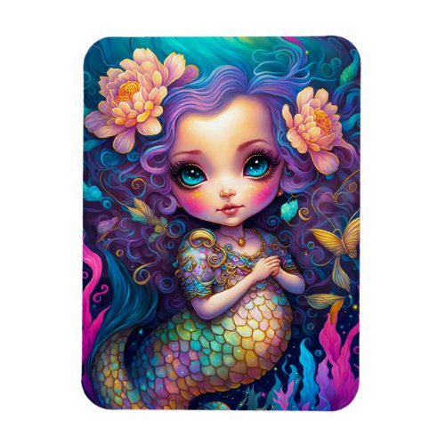 Cute Mermaid Fantasy Art Magnet