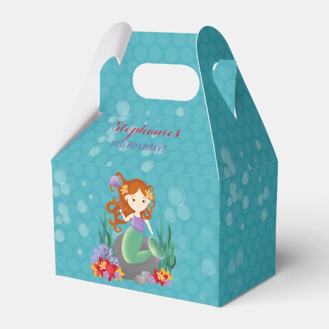 Cute Mermaid Favor Boxes (Front Side)
