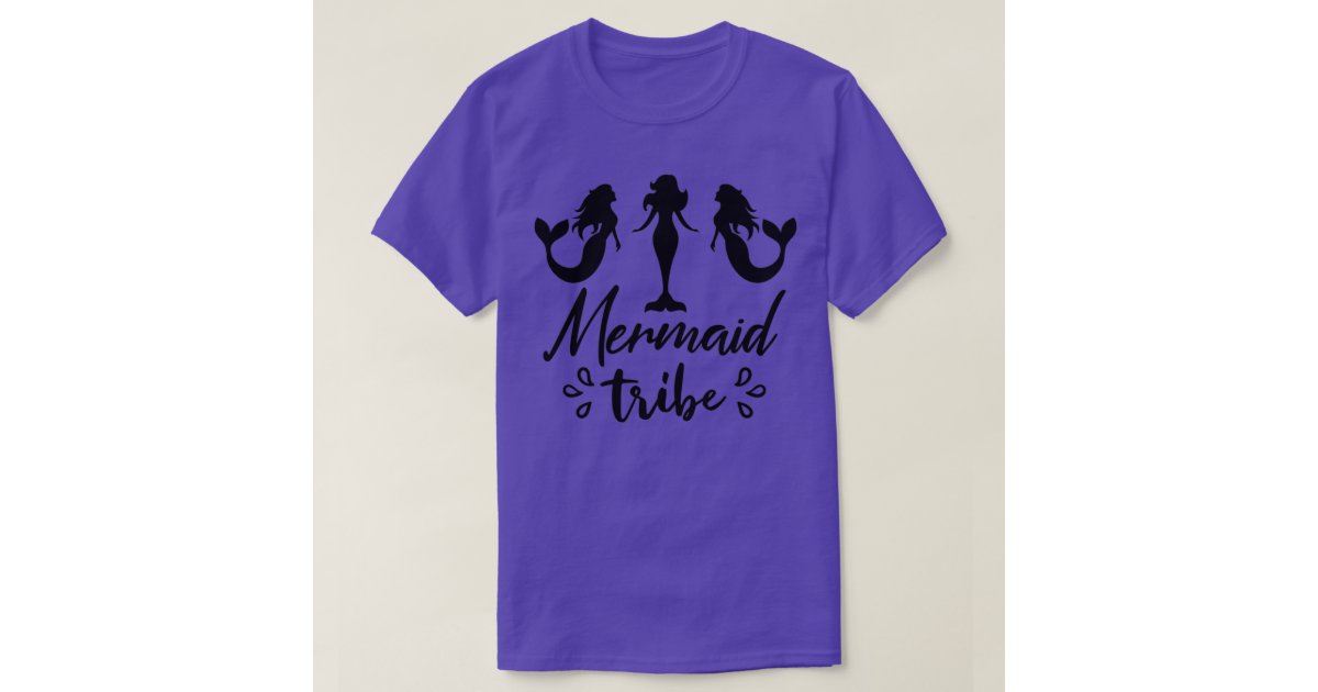 Mermaid Purple Seashell Bra Cartoon Graphic T-Shirt