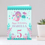 Cute Mermaid Girl Birthday Card