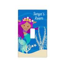 Cute Mermaid Girl Custom Bedroom Light Switch Cover