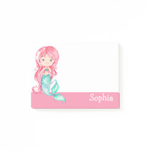 Cute Mermaid Girl Personalized Post-it Notes