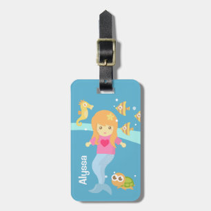 Cute Mermaid Girl Under the Sea Personalized Luggage Tag
