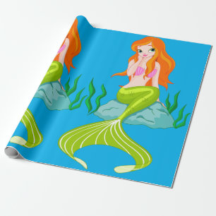 Cute Mermaid Girl Wrapping Paper