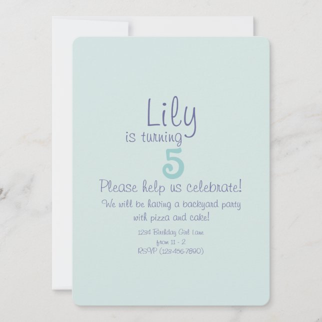 Cute Mermaid Girls Birthday Party Invite (Front)