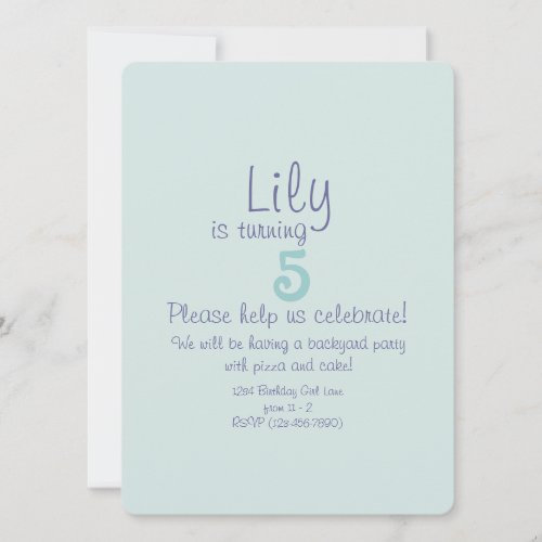 Cute Mermaid Girls Birthday Party Invite
