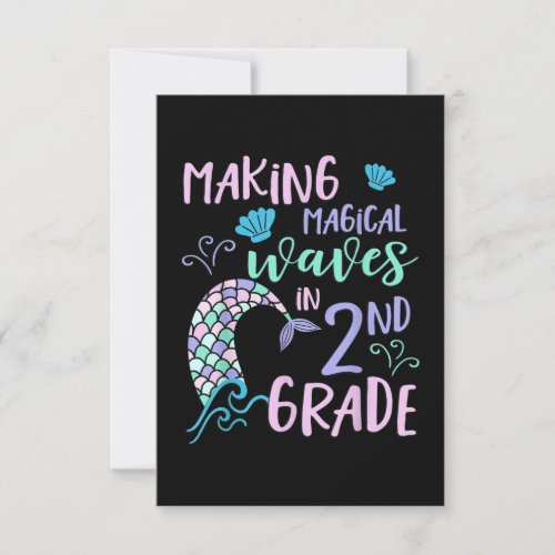 Cute Mermaid Girls Second Grade Making Waves Save The Date