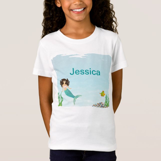 Cute Mermaid Girl's T-Shirt (Front)