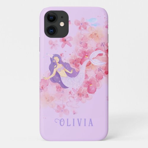 Cute Mermaid Girly Under the sea for Girls  iPhone 11 Case