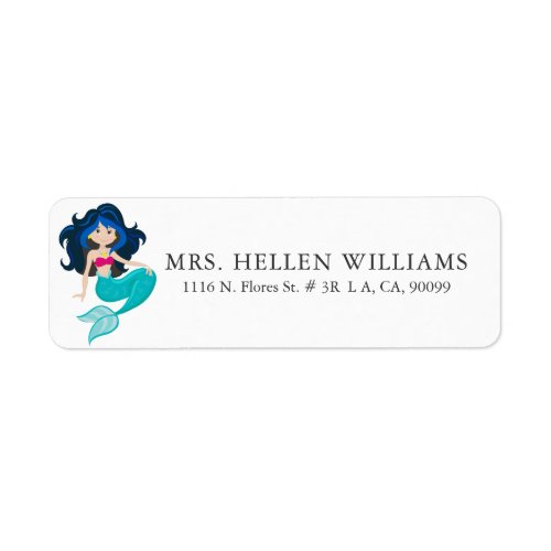 Cute mermaid illustration label