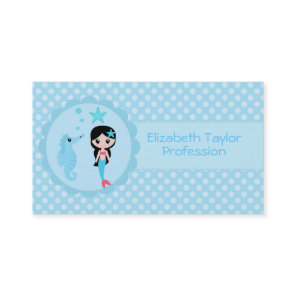 Cute Mermaid in Blue Business Card