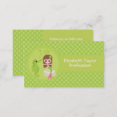 Cute Mermaid in Green Business Card (Front/Back)
