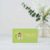 Cute Mermaid in Green Business Card (Standing Front)