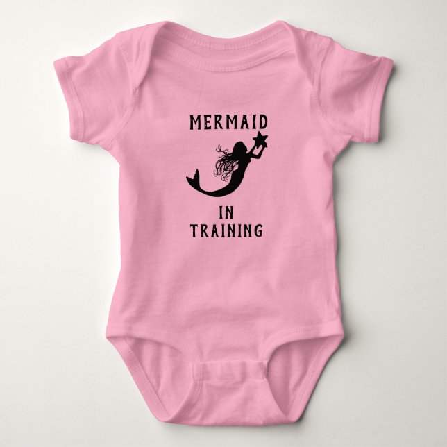 Cute Mermaid In Training Baby Bodysuit (Front)
