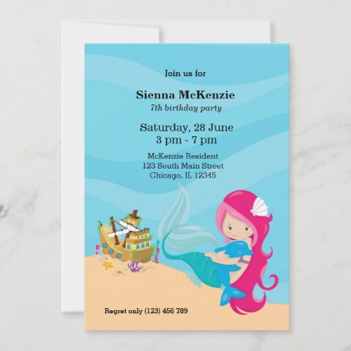 Cute Mermaid Invitation