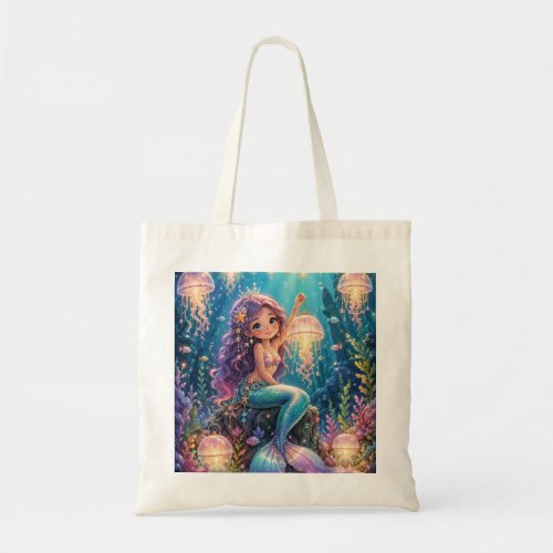 Cute Mermaid & Jellyfish Lanterns  Tote Bag