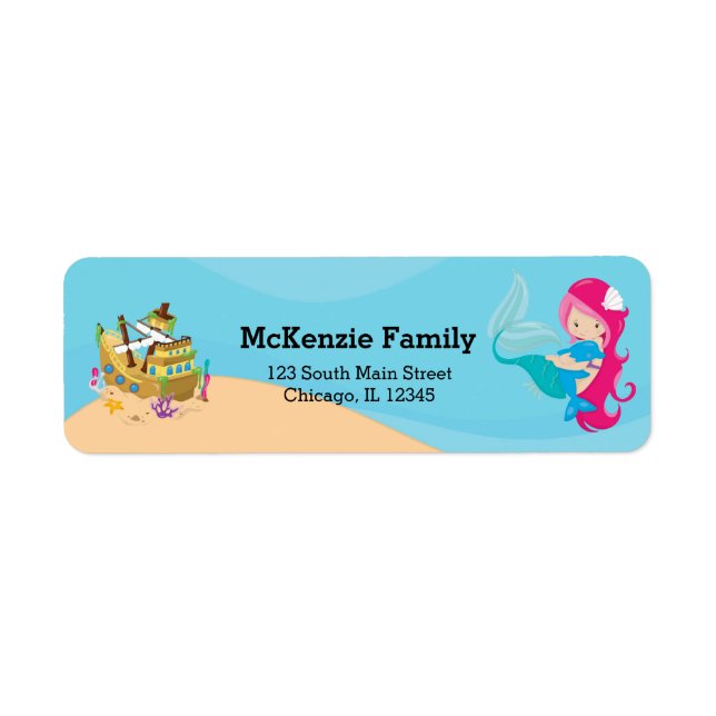 Cute Mermaid Label (Front)