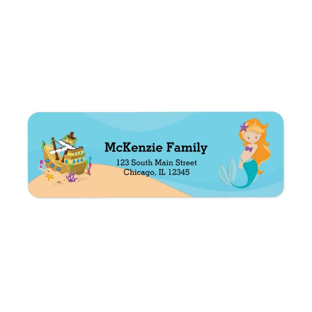 Cute Mermaid Label (Front)