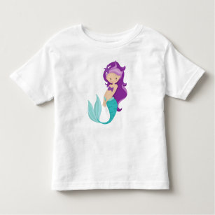 Purple Glitter Shells Mermaid Bra Birthday Party M' Men's T-Shirt