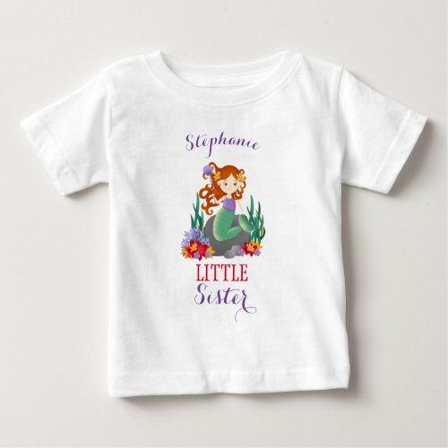 Cute Mermaid Little Sister Baby T_Shirt