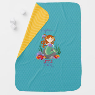 Cute Mermaid Little Sister Stroller Blanket