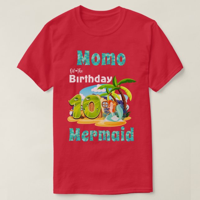 Cute Mermaid Momo Of The 10th Birthday T-Shirt (Design Front)
