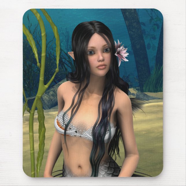 Cute Mermaid Mouse Pad (Front)