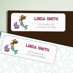 Cute Mermaid New Baby Return Address Label