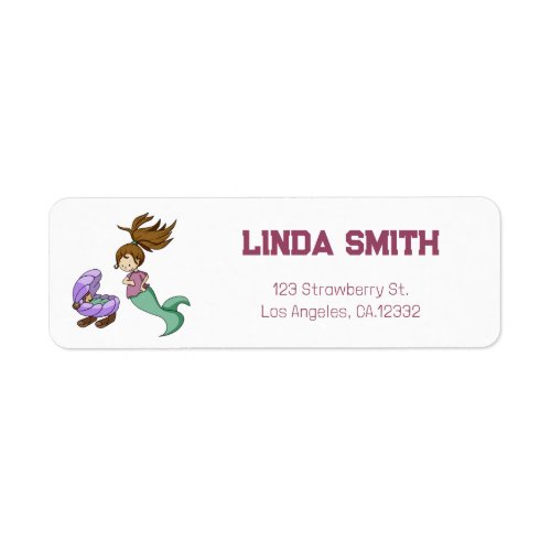 Cute Mermaid New Baby Return Address Label