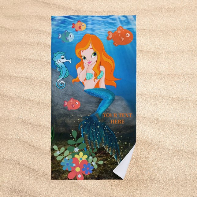 Cute Mermaid Ocean Beach Towel (Cute mermaid ocean beach towel)