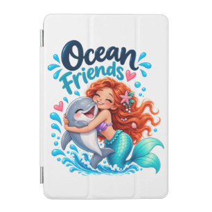 Cute Mermaid Ocean Friends Dolphin Design iPad Mini Cover