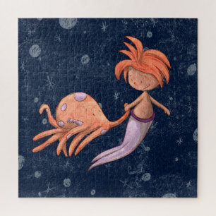 Cute Mermaid Octopus Jigsaw Puzzle