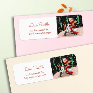 Cute Mermaid on a Scooter Return Address Label