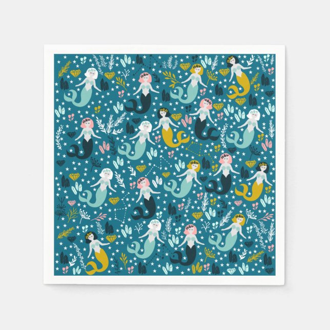 Cute Mermaid Paper Napkins (Front)