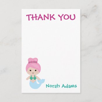 Cute Mermaid Party Personalized Thank You Notes by Popcornparty at Zazzle