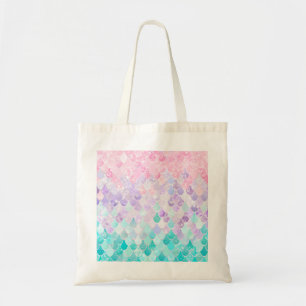 Cute Mermaid Pastel Iridescent, Pink, Purple, Teal Tote Bag