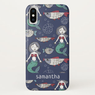 Cute Mermaid Pattern custom name phone cases