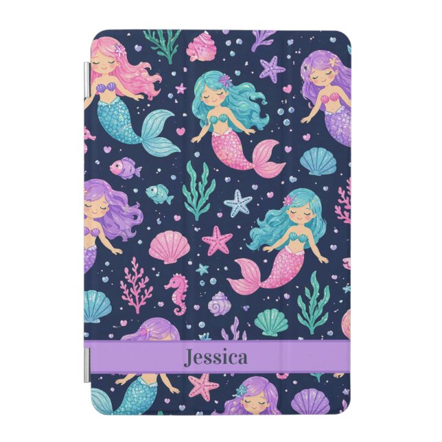 Cute Mermaid Pattern iPad Mini Cover (Front)