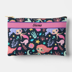 Cute Mermaid Pattern Pencil and Toiletry Accessory Pouch