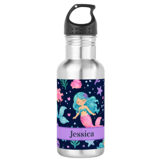 Cute Mermaid Pattern Stainless Steel Water Bottle