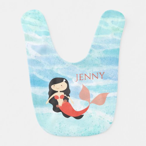 Cute Mermaid Personalized Baby Bib