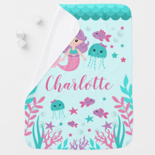 mermaid receiving blankets