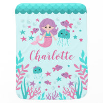 Cute Mermaid Personalized Girl Baby Blanket Cute Mermaid Personalized Girl Baby Blanket
