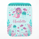 Cute Mermaid Personalized Girl Baby Burp Cloth Cute Mermaid Personalized Girl Baby Burp Cloth